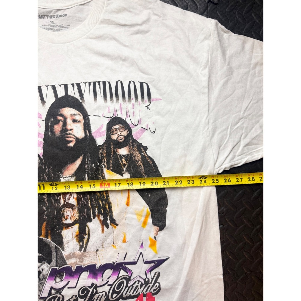 PARTYNEXTDOOR PND4 Sorry But Im Outside Graphic Tour T-Shirt White 1X - Picture 6 of 8